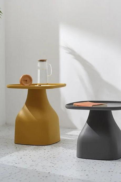 Modern Hourglass Design Side Table In Dual Colors