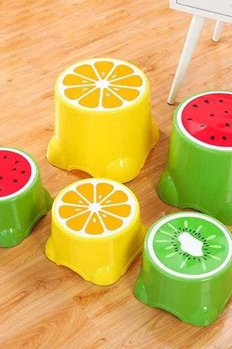 Colorful Fruit Design Plastic Stools For Kids