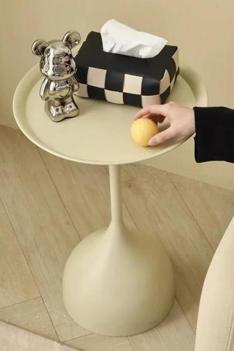 Modern Round Pedestal Side Table With Compact Design