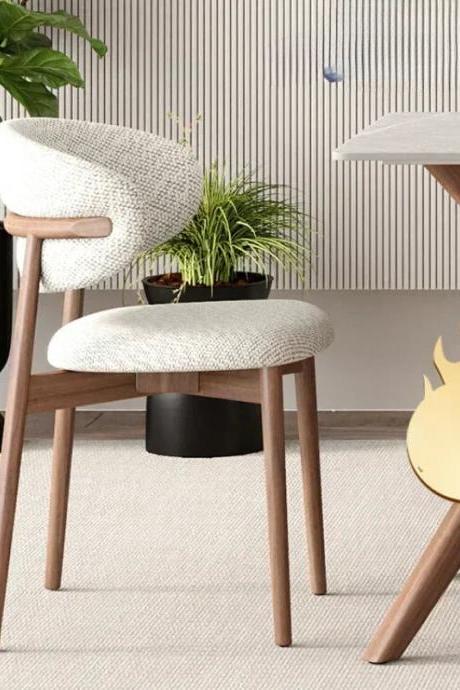 Modern Upholstered Armchair With Wooden Legs For Living Room