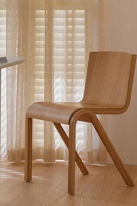 Modern Minimalist Bentwood Dining Chair, Elegant Design