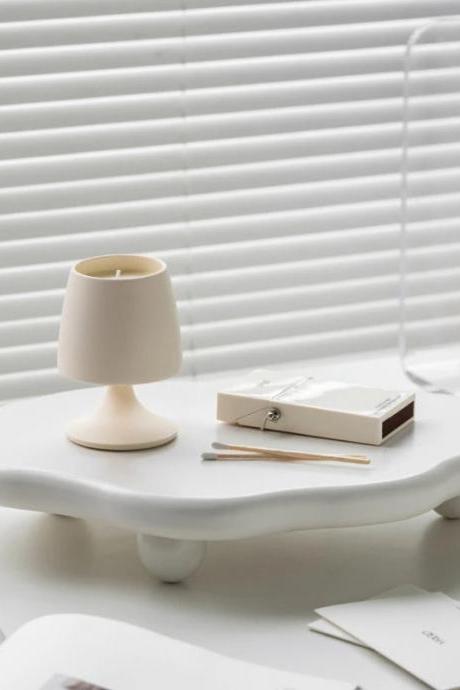 Modern Minimalist Ceramic Tabletop Candle Holder Lamp