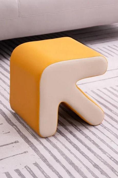 Modern Mustard Yellow Footrest With Curved Design