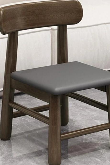 Modern Wooden Dressing Stool With Cushioned Pu Seat