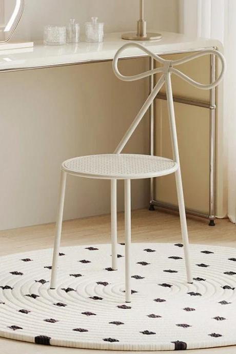 Elegant Modern Metal Vanity Chair With Perforated Design