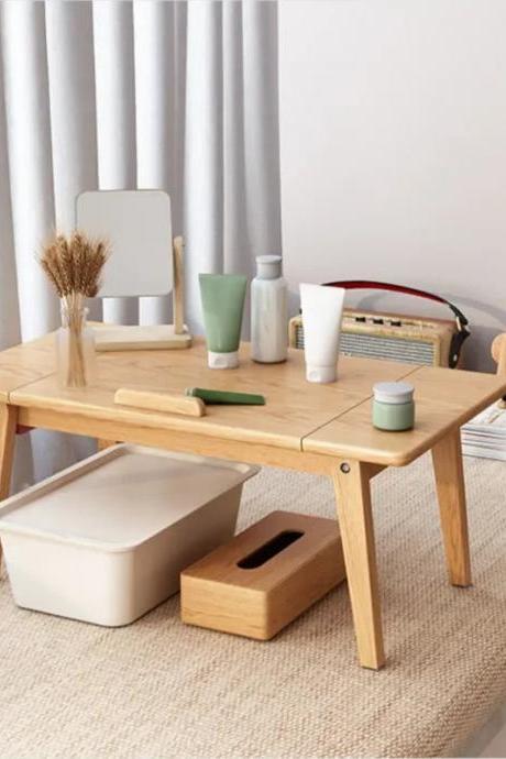 Modern Minimalist Wooden Coffee Table With Storage Space