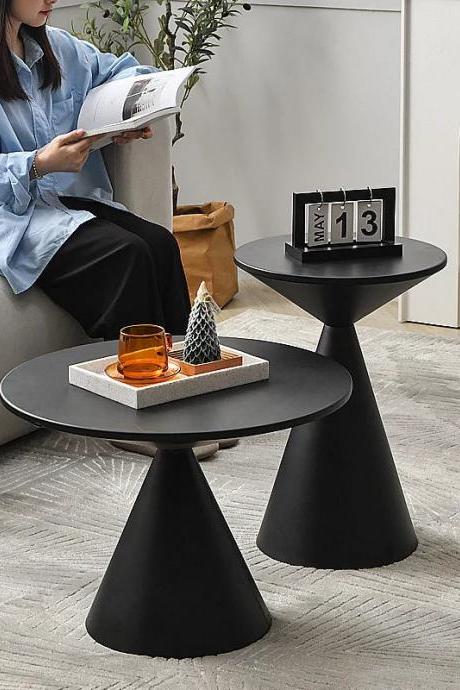Modern Cone-shaped Black Side Table Set