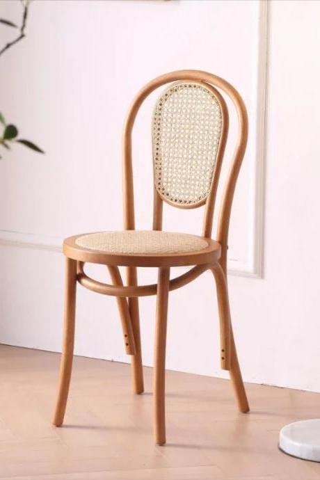 Elegant Bentwood Thonet Style Rattan Dining Chair