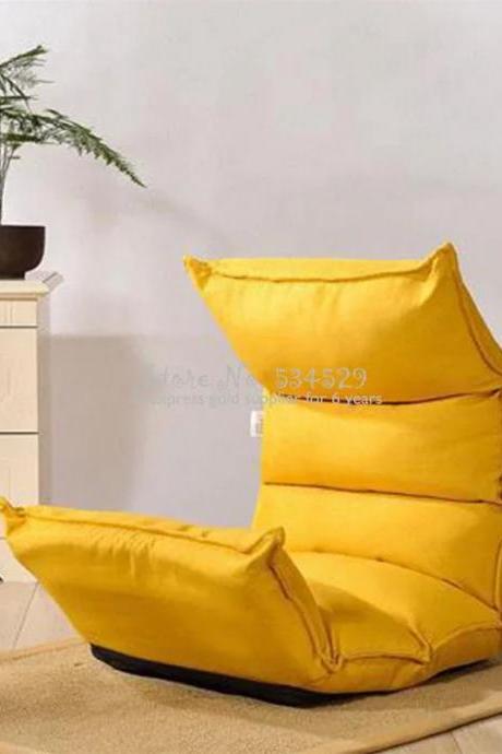 Adjustable Yellow Floor Lounger With Padded Comfort