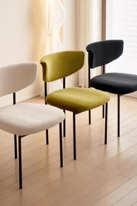 Modern Velvet Dining Chairs With Metal Legs