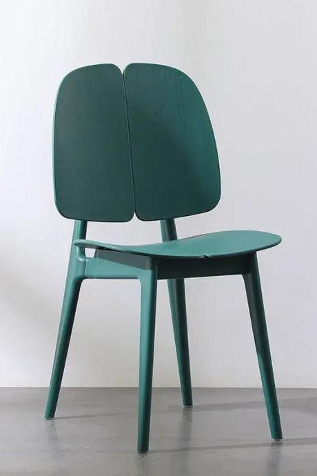 Modern Teal Dining Chair With Ergonomic Wooden Design