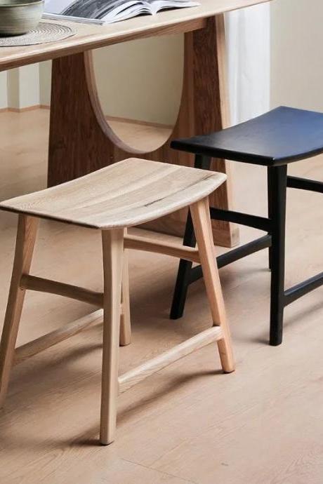 Modern Minimalist Wood Stool For Living Room End