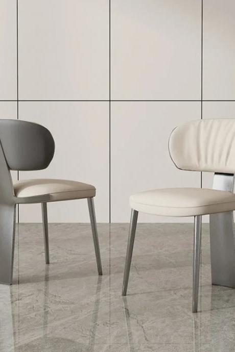Modern Minimalist Dining Chairs With Metal Legs Set