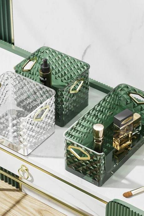 Luxurious Cut Glass Cosmetic Organizer Tray Set