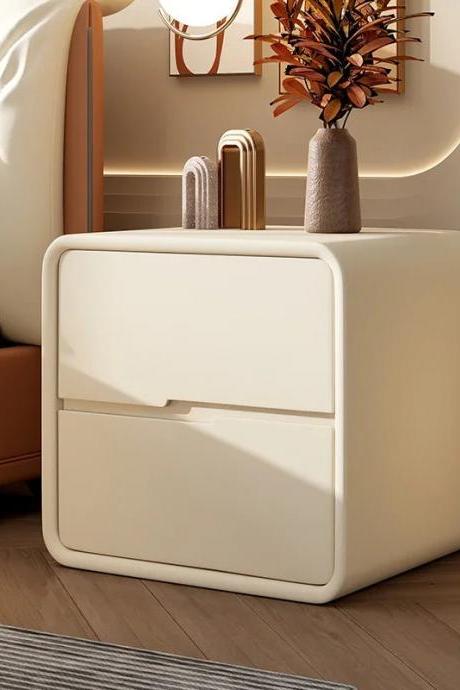Modern Minimalist Bedside Table With Storage Drawers
