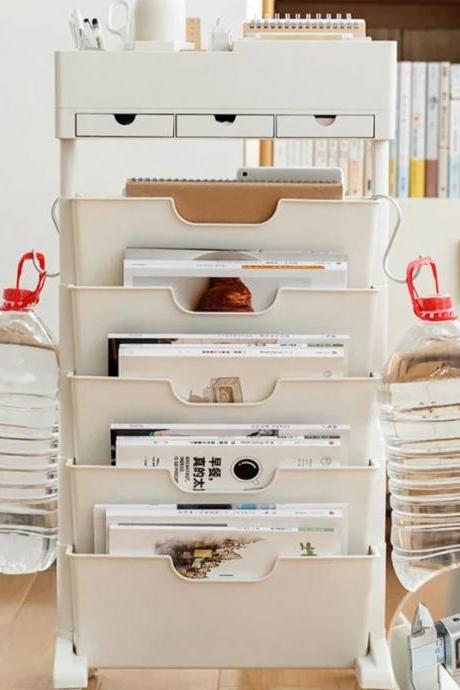 Stackable Modular White Storage Bins With Drawers Organizers