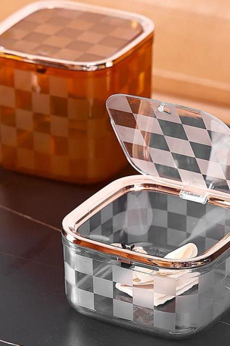 Plaid Checkered Pattern Acrylic Storage Container Set
