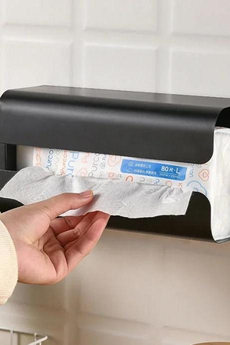 Wall-mounted Plastic Bag Dispenser Storage Box Holder
