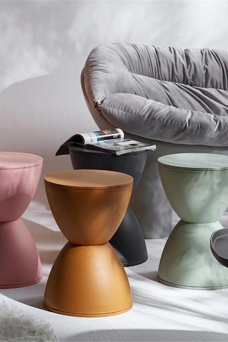Modern Hourglass Shaped Side Stools In Various Colors