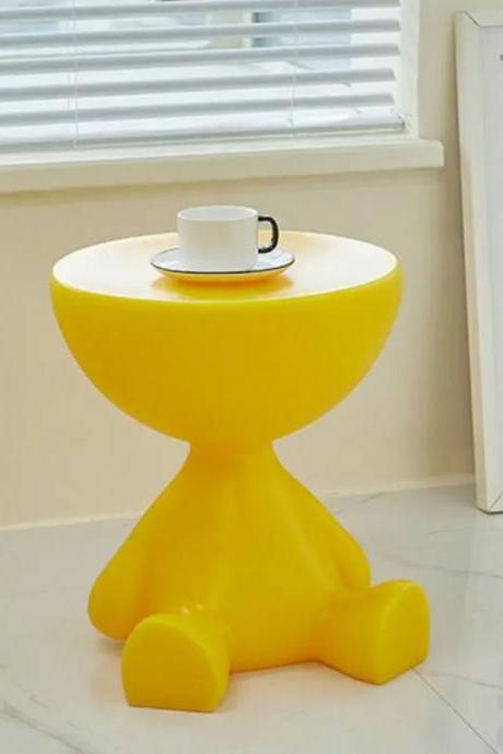 Modern Yellow Side Table With Unique Balloon Shape