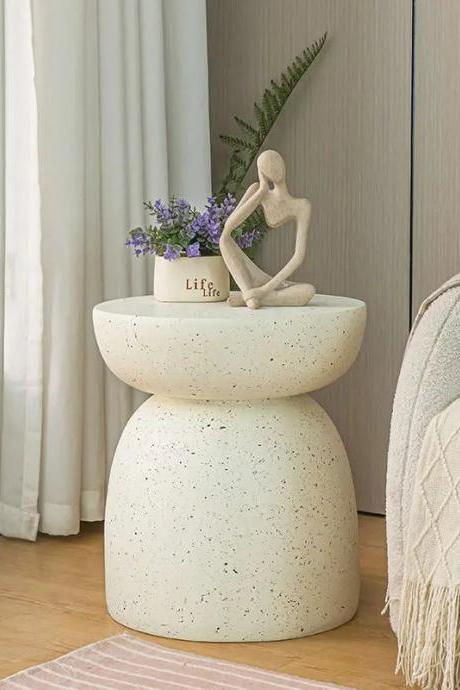 Modern Abstract Sculpture With Round Side Table Set