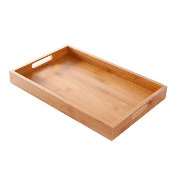 Bamboo Serving Tray with Handles for Breakfast Decor