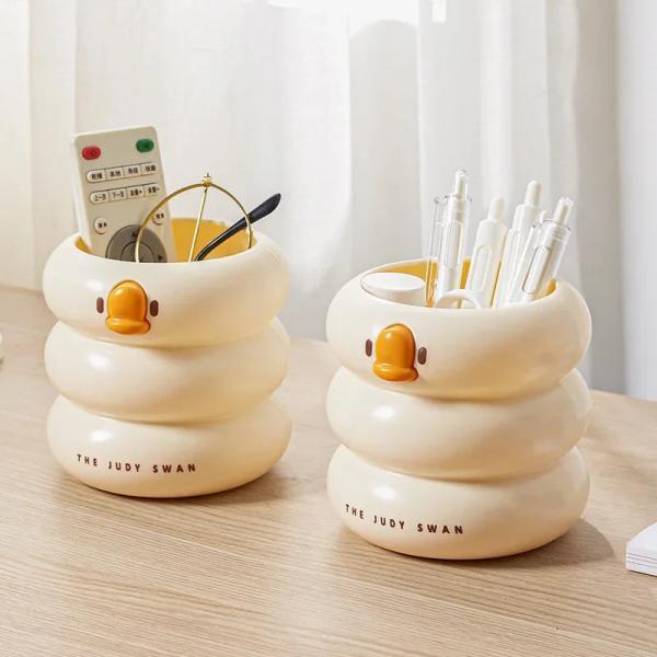 Cute Swan-Shaped Desk Organizer for Accessories Storage