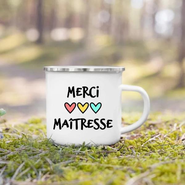 Enamel Merci Maitresse Appreciation French Teacher..