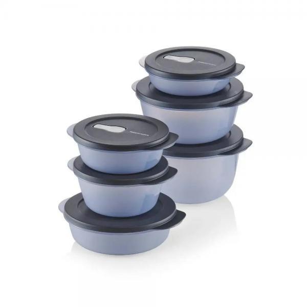 6-Piece Nesting Bowl Set with Airtight Lids, Blue