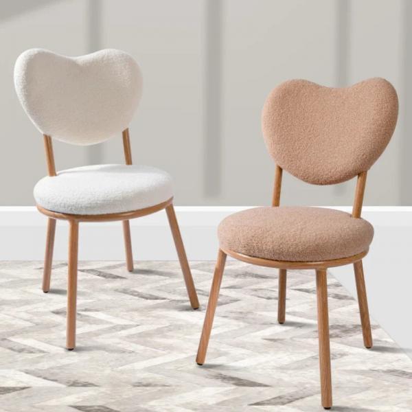 Modern Heart-Shaped Back Accent Chairs, Set of 2