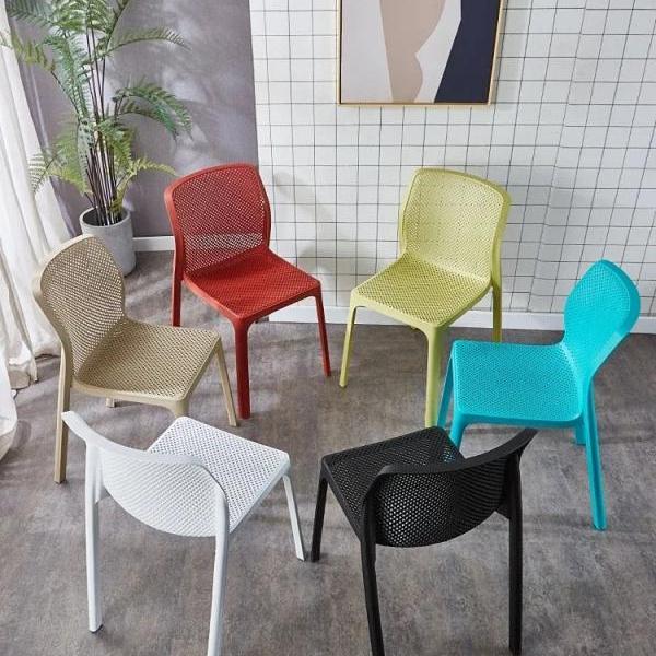 Modern Colorful Stackable Plastic Ventilated IndoorOutdoor Chairs