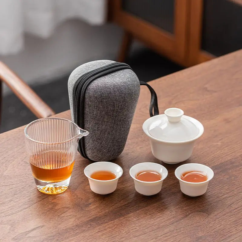 Portable Travel Tea Set With Protective Carrying Case on Luulla