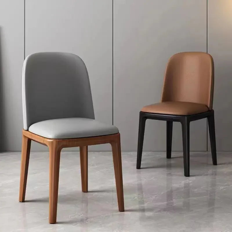 Modern Upholstered Dining Chairs With Wooden Legs - Set Of 2 on Luulla