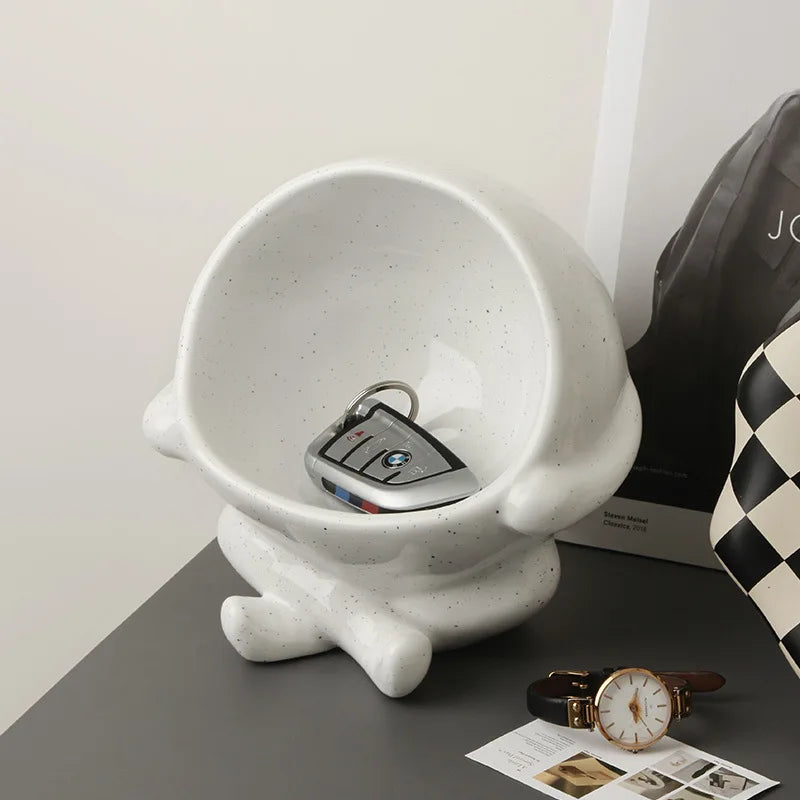 Modern Ceramic Astronaut Figurine Key Holder Bowl on Luulla