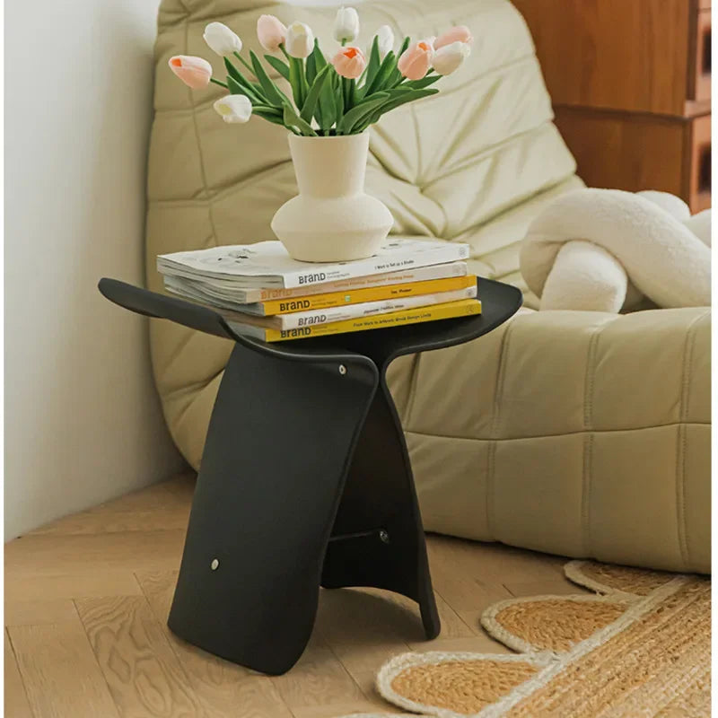 Zeo Side End Table w Magazine Rack, 14 Inch Round Top, Black Metal main image 1