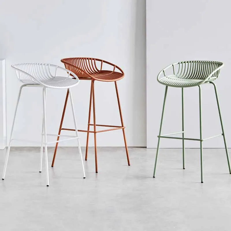 Modern Metal Wire Frame Bar Stool Set Of Three on Luulla