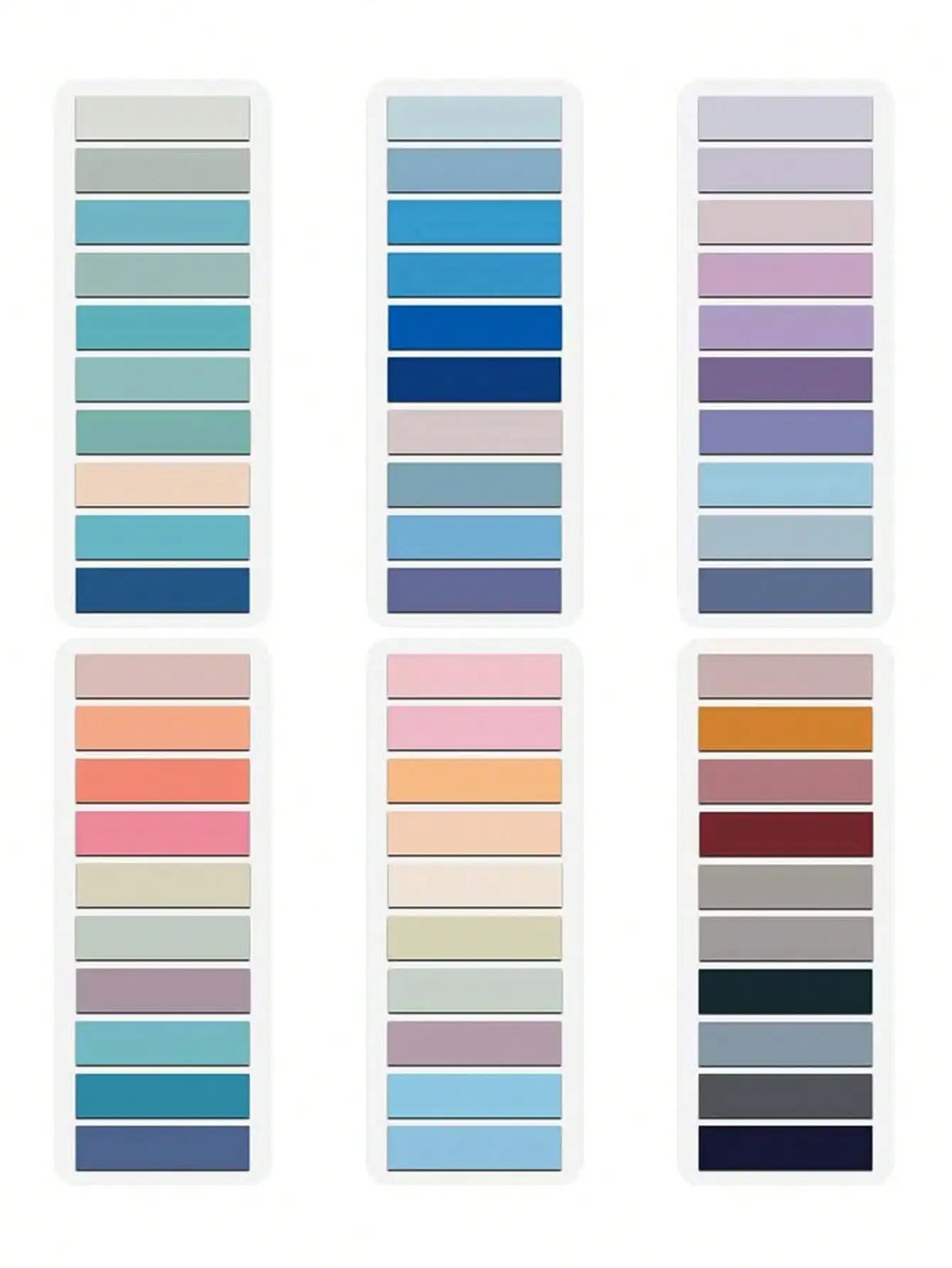 Multi-color Paint Sample Swatches Collection - 6 Sheets on Luulla