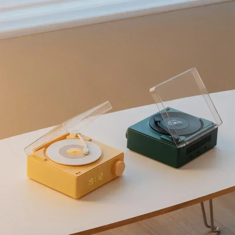 Retro Vinyl Record Player Bluetooth Alarm Clock on Luulla