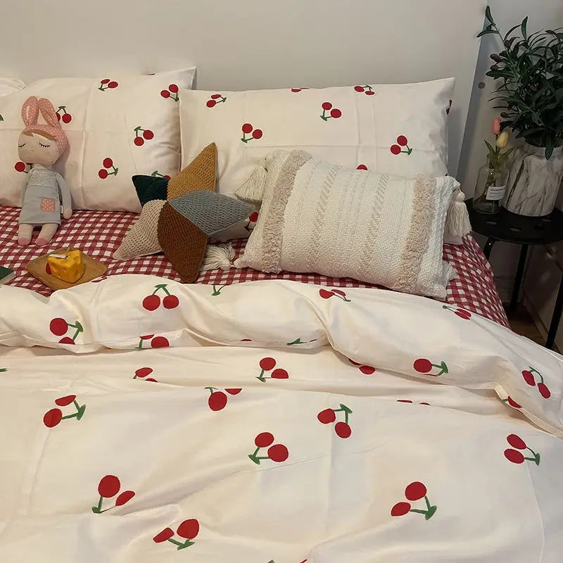 Cherry Print Bedding Set For Cozy Bedrooms on Luulla