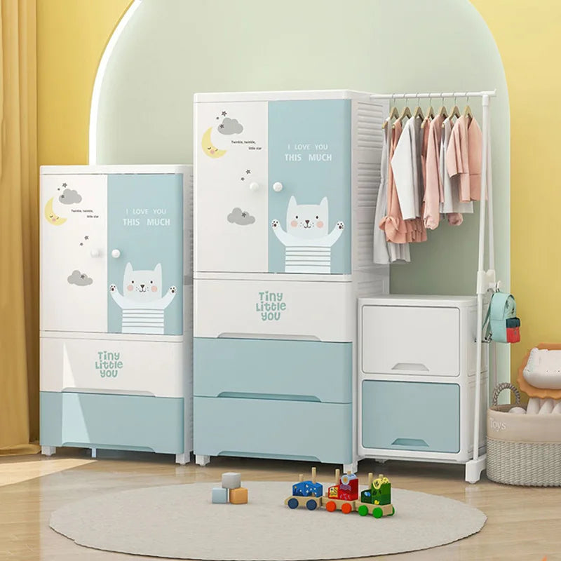 Childrens Cartoon Wardrobe With Spacious Storage Organizer on Luulla
