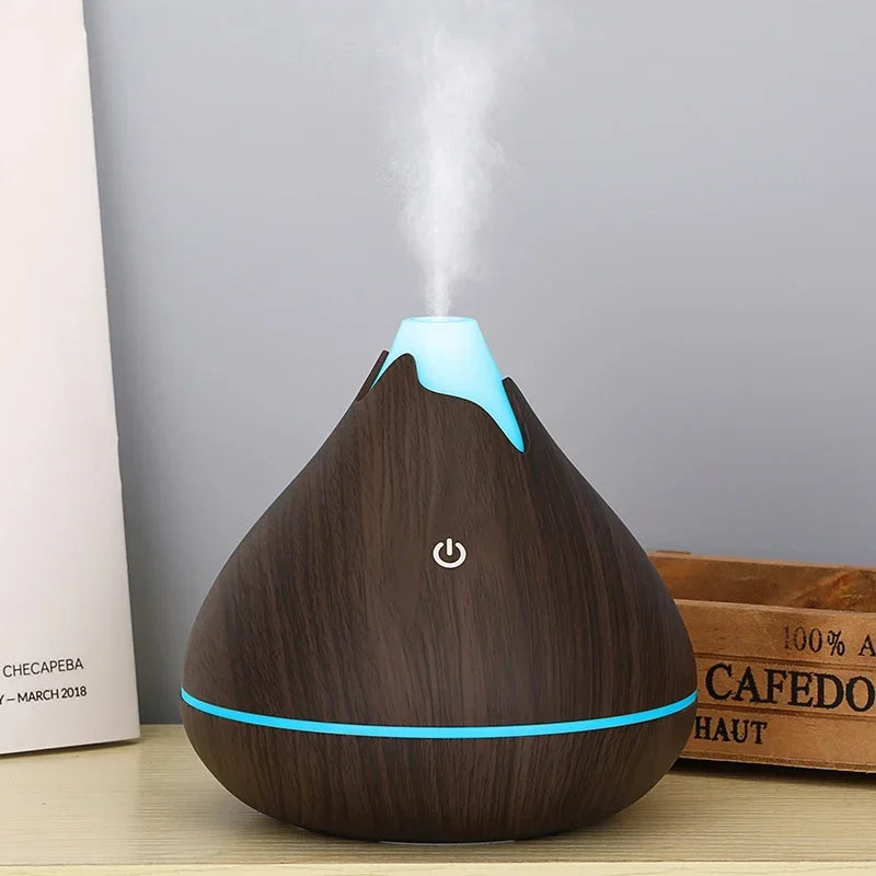 Wood Grain Ultrasonic Essential Oil Diffuser Led on Luulla