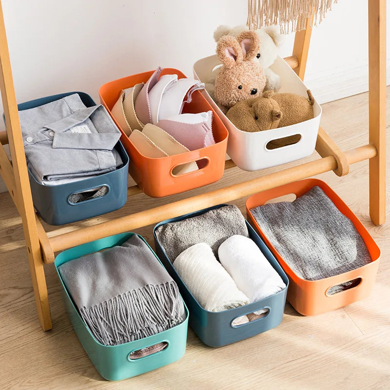 Multi-color Stackable Storage Bins With Handles on Luulla