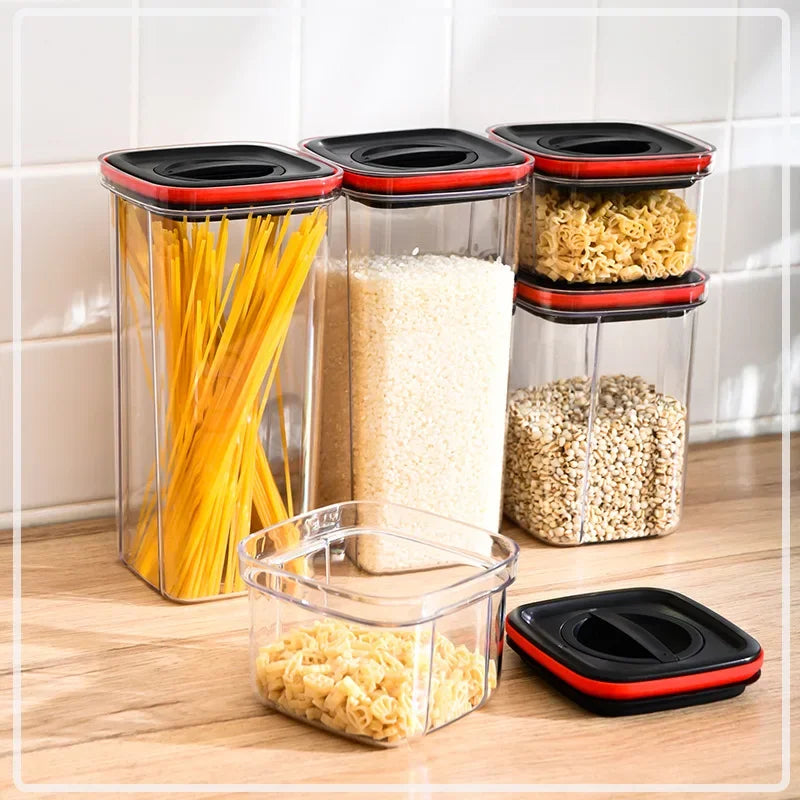 Airtight Food Storage Containers With Red Lids on Luulla