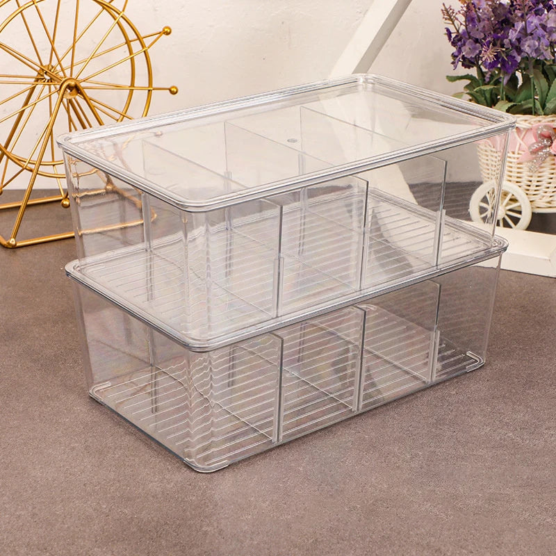 Clear Stackable Plastic Storage Box With Dividers on Luulla