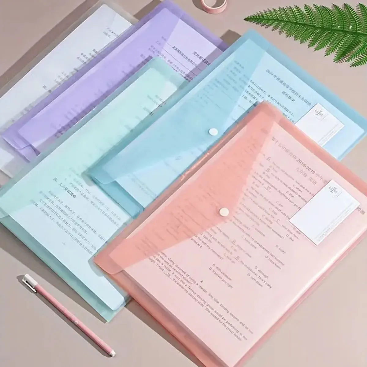 Transparent A4 Document Envelopes With Snap on Luulla