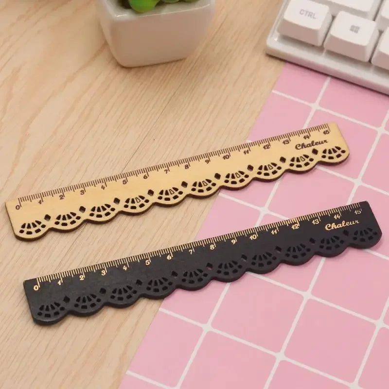 Scalloped Wooden Rulers With Intricate Design on Luulla