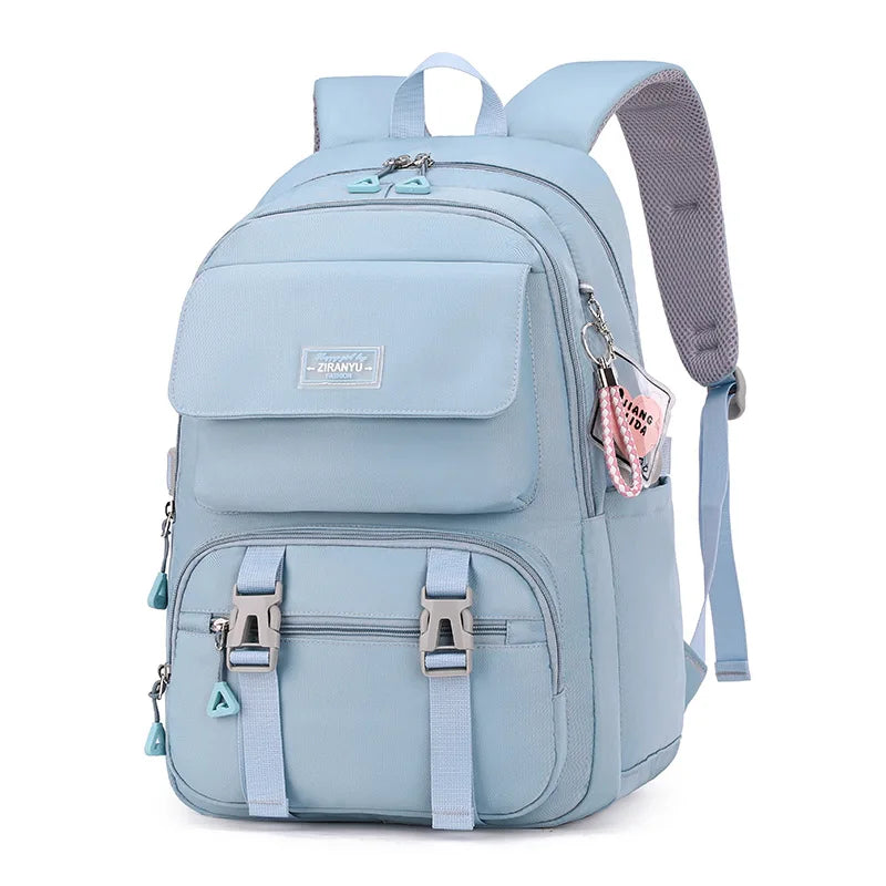Spacious Blue Backpack With Multiple Storage Compartments on Luulla
